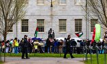 اهتزاز پرچم فلسطین در هاروارد پس از تهدید به تشکیل پرونده انضباطی